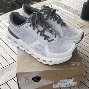 On Cloudrunner 2 Running Women's Gray and White Sneakers
